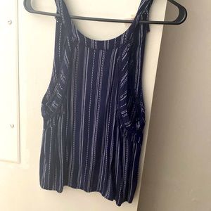 Navy Blue Striped Top